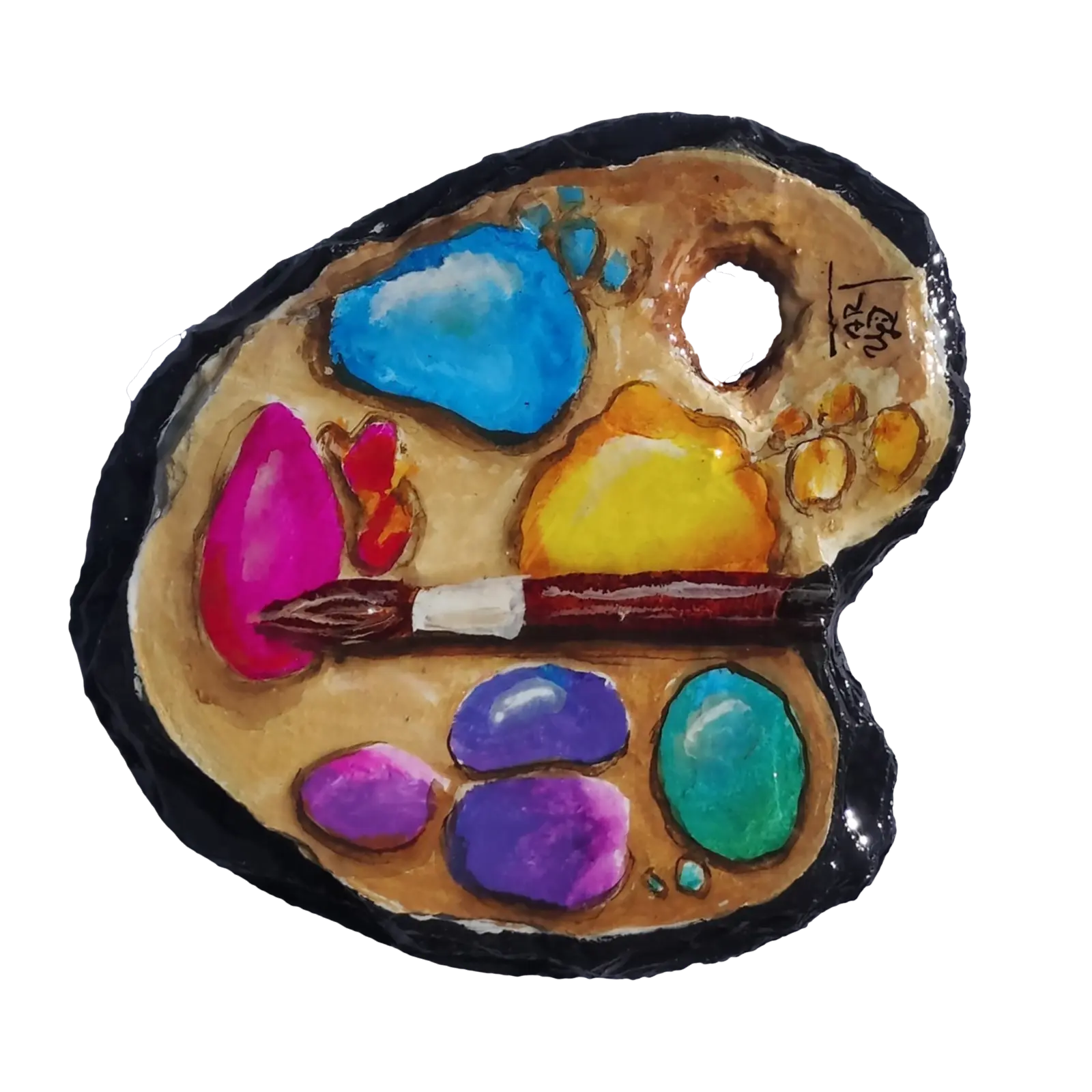 Utas Farbenwelt Logo - Farbpalette auf Stein